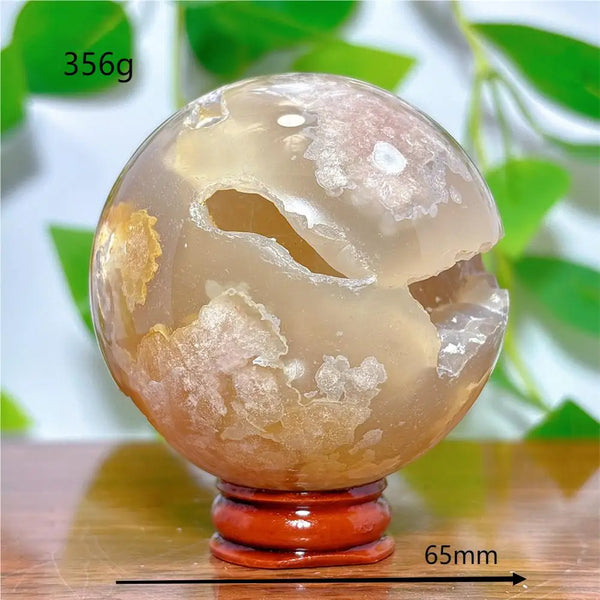 Pink Flower Agate Ball-ToShay.org