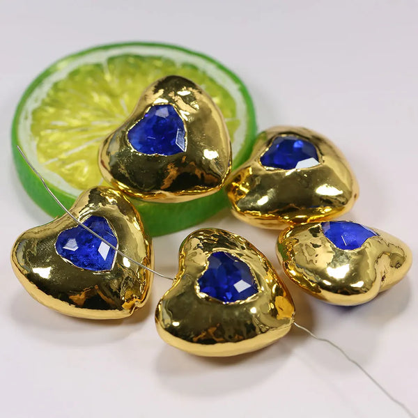 Blue Crystal Heart Beads-ToShay.org