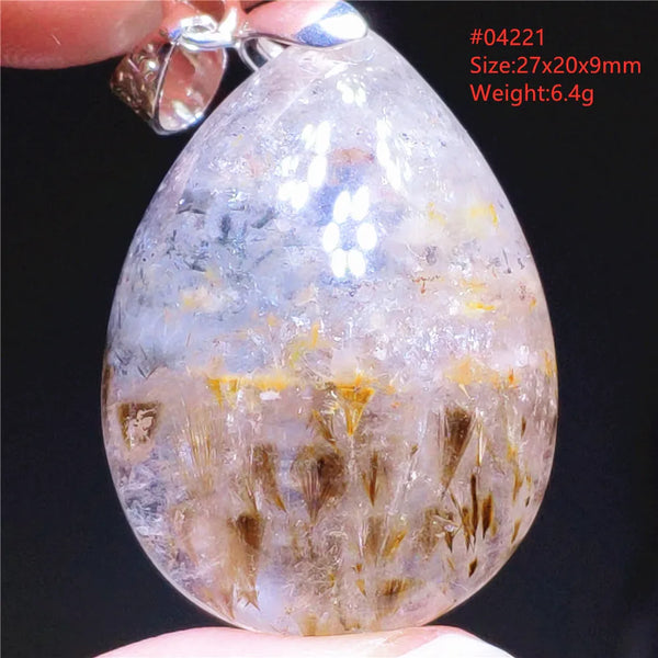 Gold Rutilated Pendant-ToShay.org