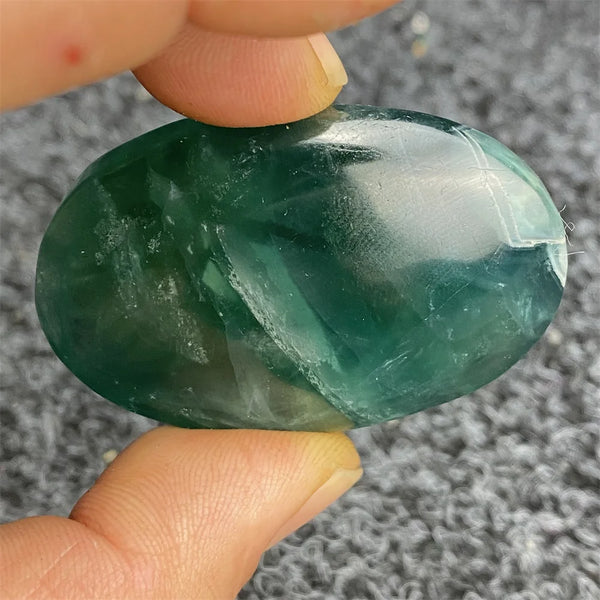 Green Fluorite Palm Stone-ToShay.org