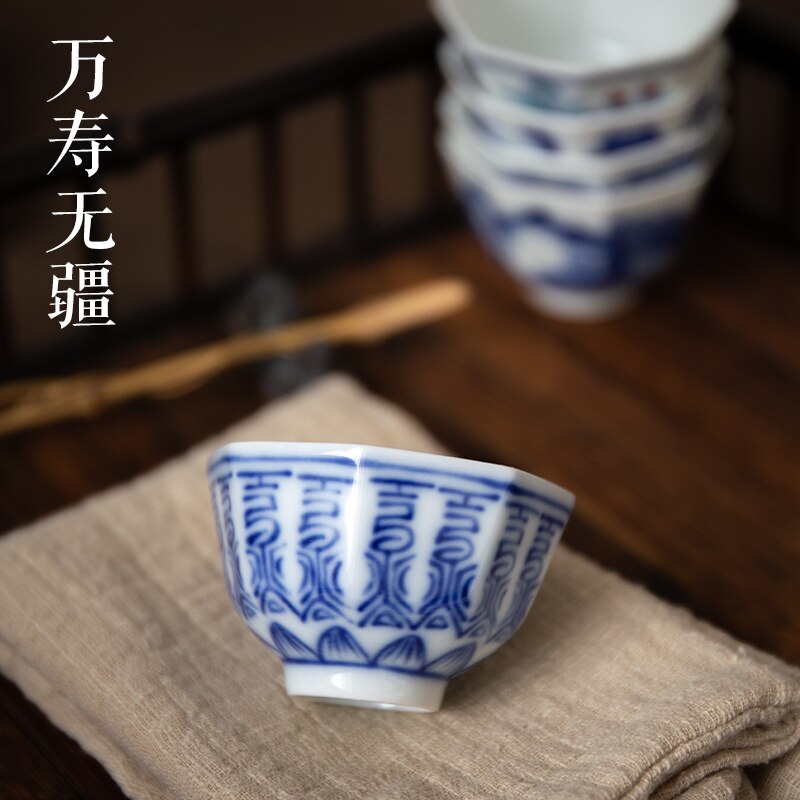 Blue White Ceramic Tea Cups-ToShay.org