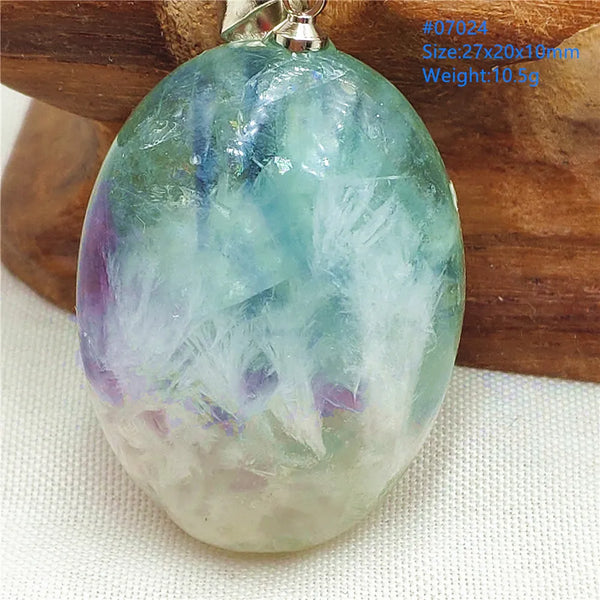 Green Feather Fluorite Pendant-ToShay.org