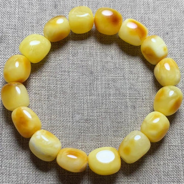 Yellow Amber Bead Bracelet-ToShay.org
