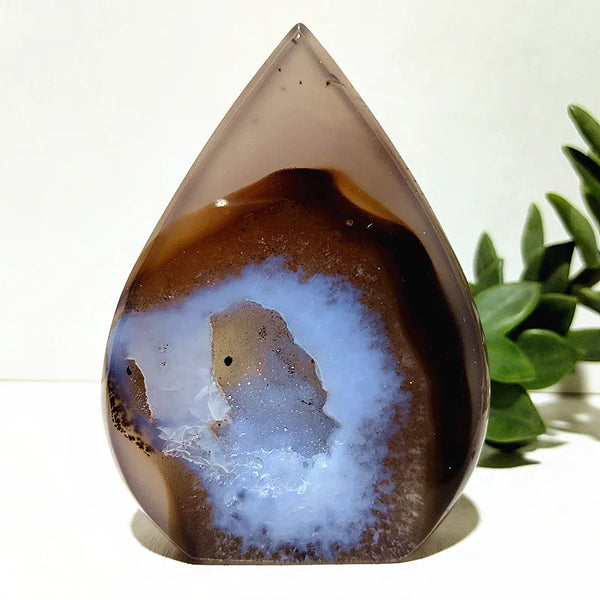 Blue Agate Geode Point-ToShay.org