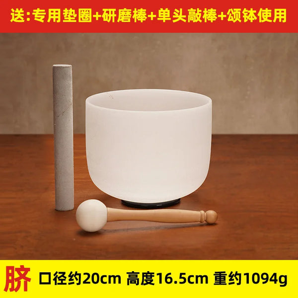 White Frosted Crystal Singing Bowls-ToShay.org