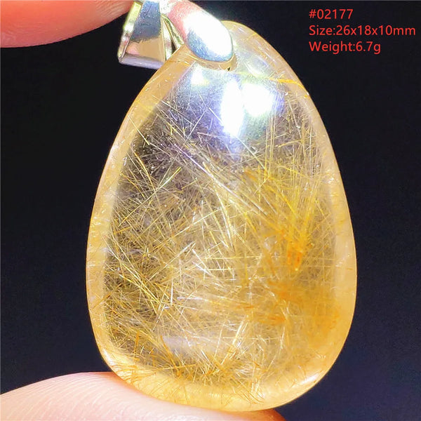 Gold Rutilated Quartz Pendant-ToShay.org