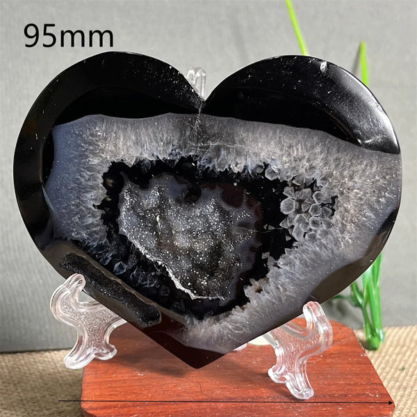 Black Agate Cluster Heart-ToShay.org