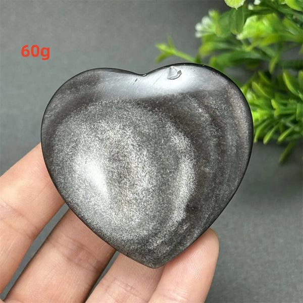 Silver Obsidian Quartz Heart-ToShay.org