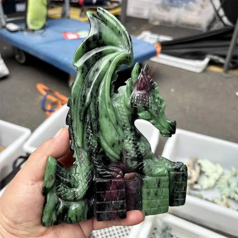 Green Ruby Zoisite Dragon-ToShay.org