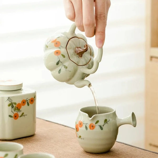 Pumpkin Ceramic Teapot-ToShay.org