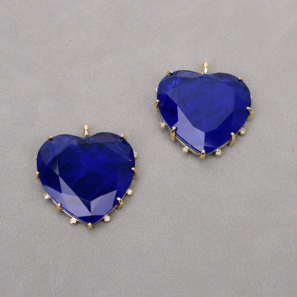 Blue Crystal Heart Pendant-ToShay.org