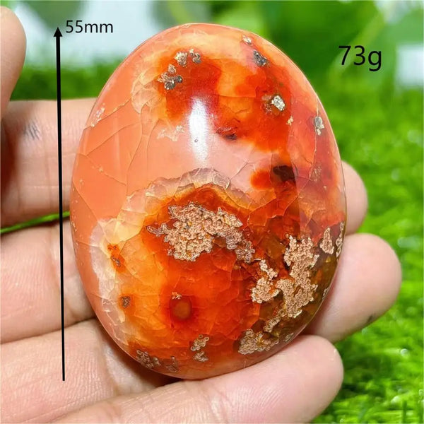 Orange Carnelian Palm Stone-ToShay.org