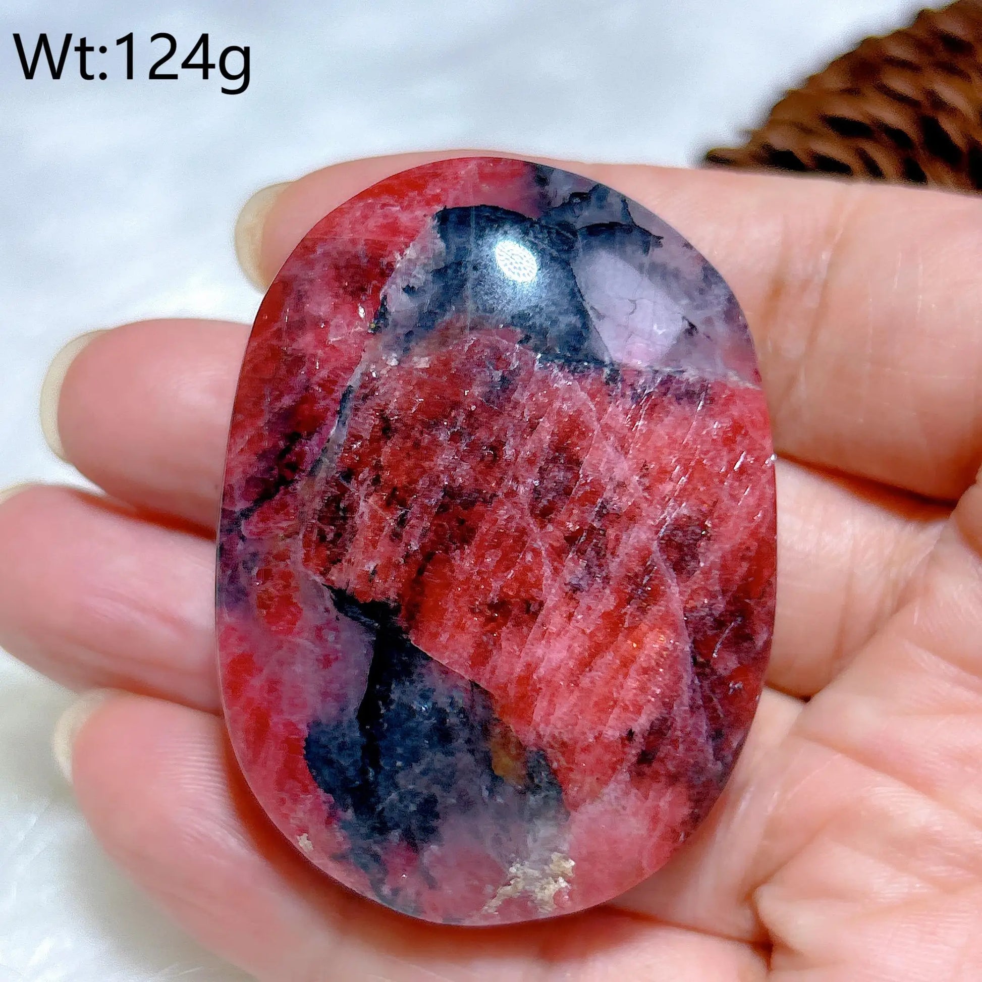 Pink Rhodonite Palm Stone-ToShay.org