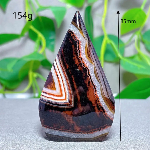 Black Red Silk Agate Flame-ToShay.org