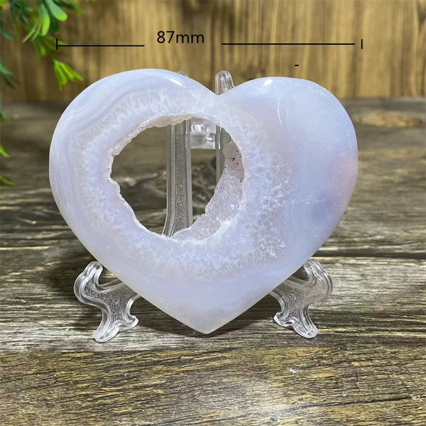 Grey Druzy Agate Heart-ToShay.org