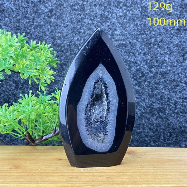 Black Agate Geode Torch-ToShay.org