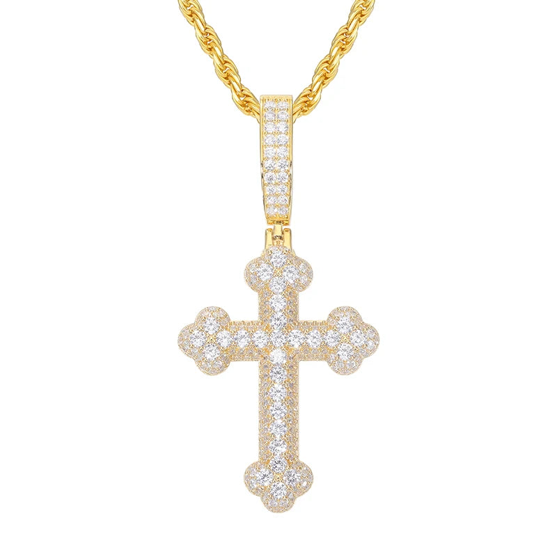 Silver Diamond Cross Pendant-ToShay.org