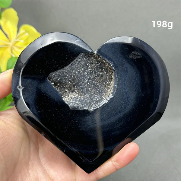 Black Agate Crystal Heart-ToShay.org