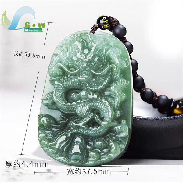 Green Jadeite Dragon Pendant-ToShay.org