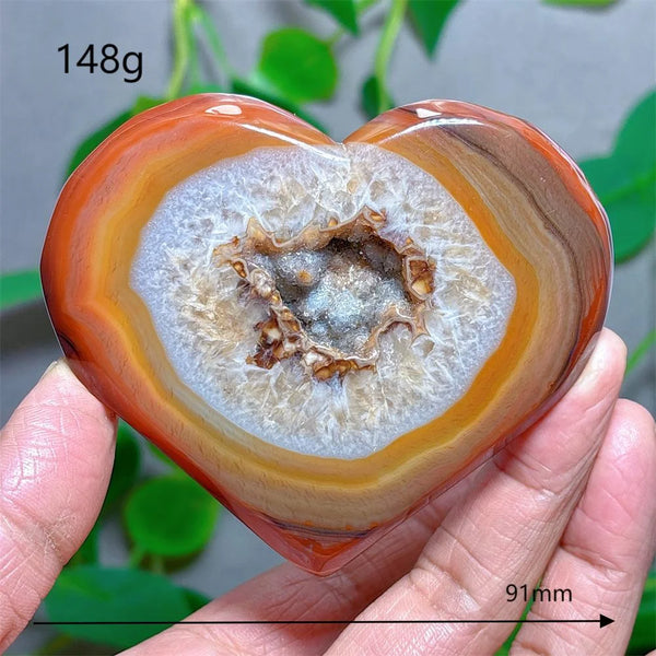 Orange Carnelian Druzy Heart-ToShay.org