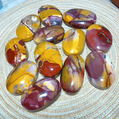 Yellow Mookaite Palm Stones-ToShay.org