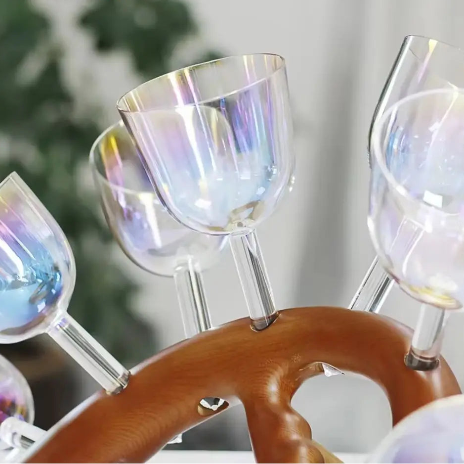 5 Octave Alchemy Handle Crystal Singing Bowls Colorful Handmade 8 Tone Yoga Meditation Bowl Decompression Percussion Instrument-ToShay.org