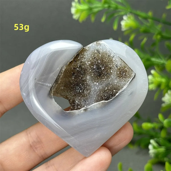 Grey Agate Geode Heart-ToShay.org