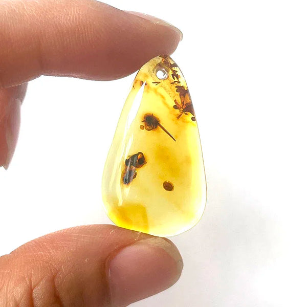 Yellow Piebald Amber Pendant-ToShay.org