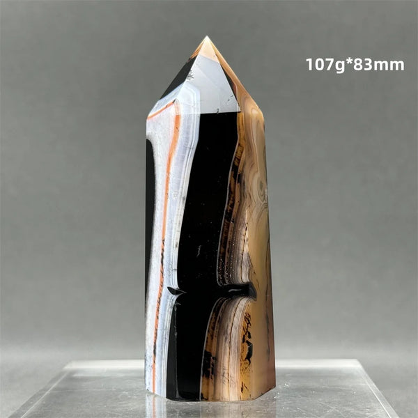 Black Red Striped Agate Wand-ToShay.org