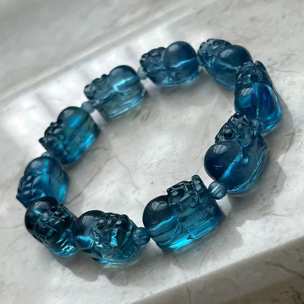Blue Aquamarine Pi Xiu Bracelet-ToShay.org