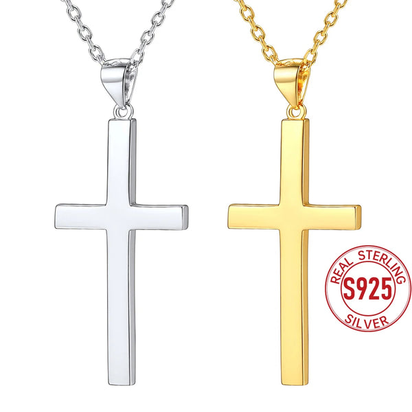 Silver Cross Pendant Necklace-ToShay.org