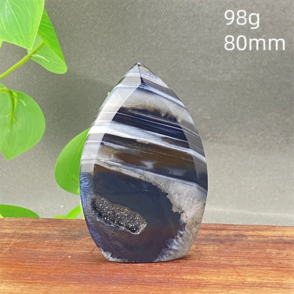 Black Agate Geode Flame-ToShay.org