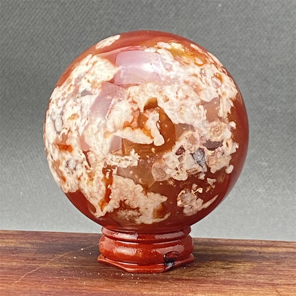 Red Cherry Blossom Agate Ball-ToShay.org