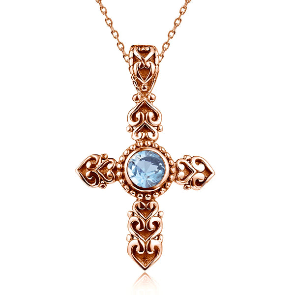 Mixed Gemstone Cross Pendants-ToShay.org