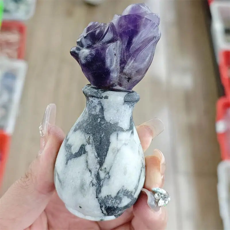 Purple Amethyst Flower Vase-ToShay.org
