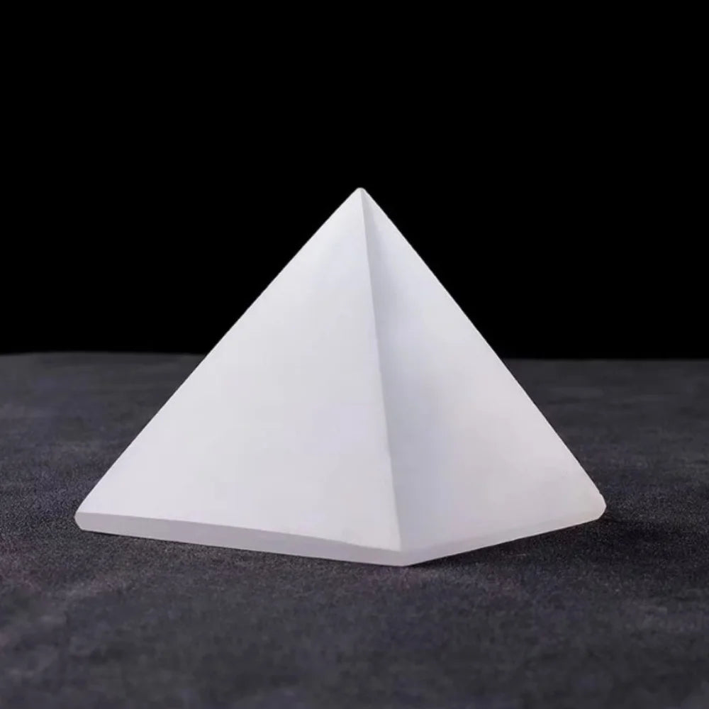 White Selenite Pyramid-ToShay.org