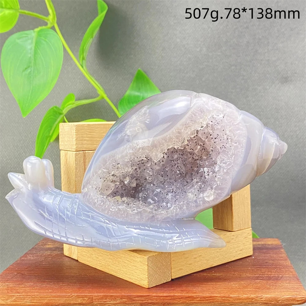 Grey Agate Geode Snail-ToShay.org