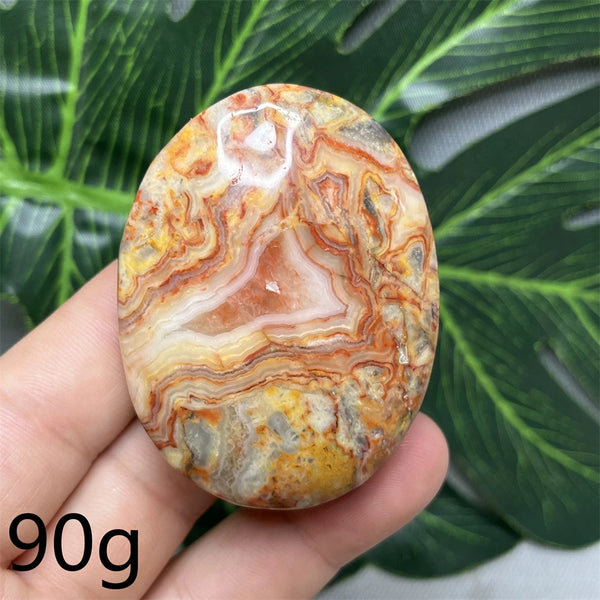 Yellow Crazy Agate Palm Stone-ToShay.org
