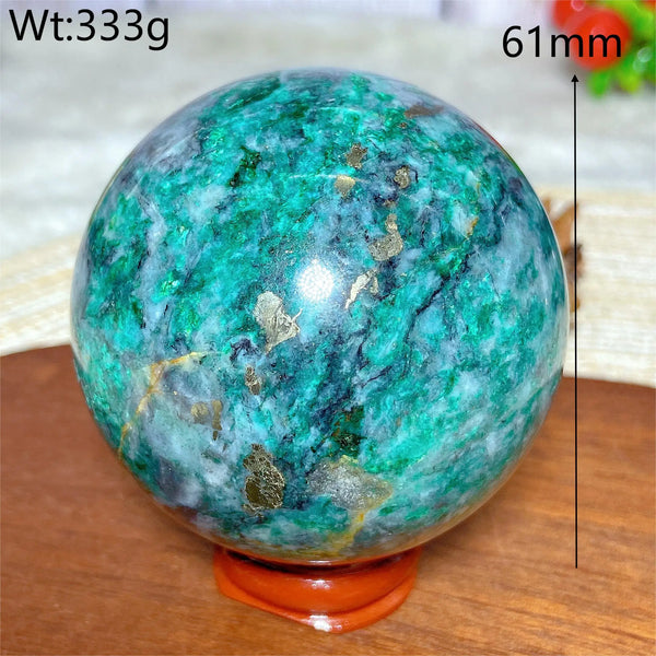 Green Jasper Pyrite Ball-ToShay.org