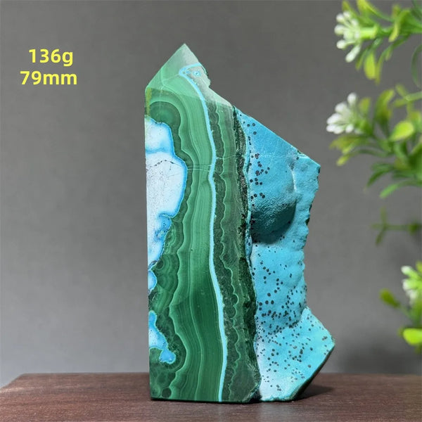 Blue Chrysocolla Malachite Point-ToShay.org