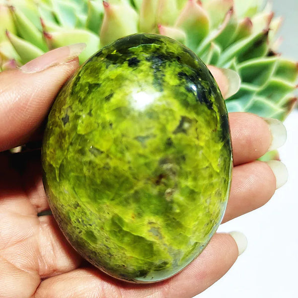 Natural Green Opal Crystal Palm Stone Yoga Exercise Spiritual Meditation Healing Crystals Room Decor Feng Shui Home Decortions-ToShay.org