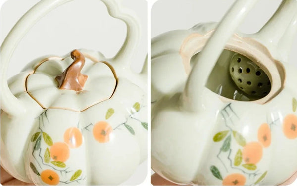 Pumpkin Ceramic Teapot-ToShay.org