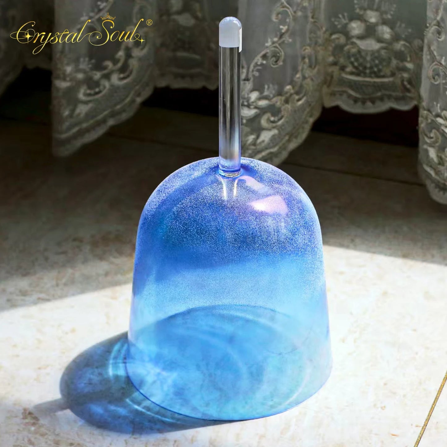 Blue Crystal Handle Singing Bowl-ToShay.org