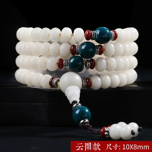 White Jade Bodhi Bracelet-ToShay.org