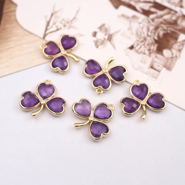 Mixed Crystal Flower Charms-ToShay.org