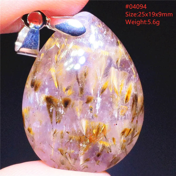 Purple Rutilated Auralite Pendant-ToShay.org