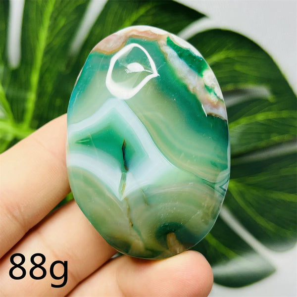 Green Flower Agate Palm Stone-ToShay.org