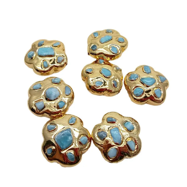 Blue Larimar Flower Beads-ToShay.org
