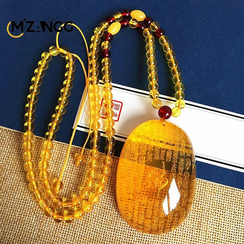 Gold Amber Buddha Pendant-ToShay.org