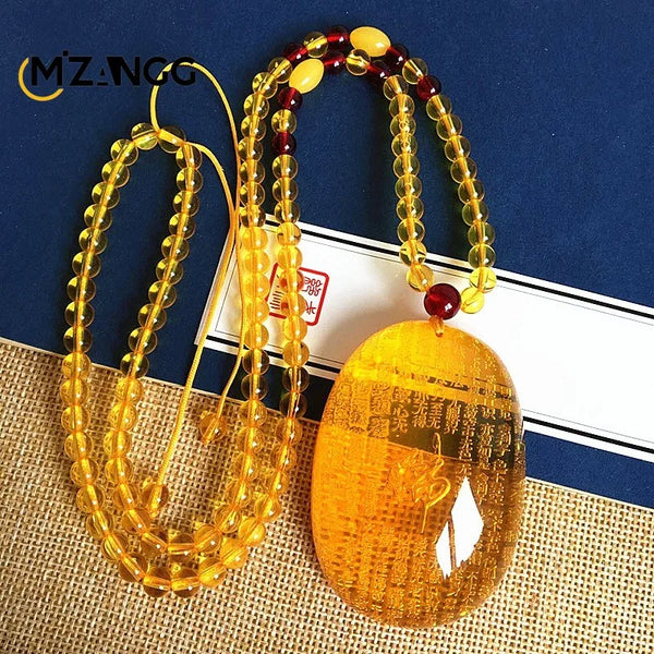 Gold Amber Buddha Pendant-ToShay.org
